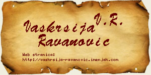 Vaskrsija Ravanović vizit kartica